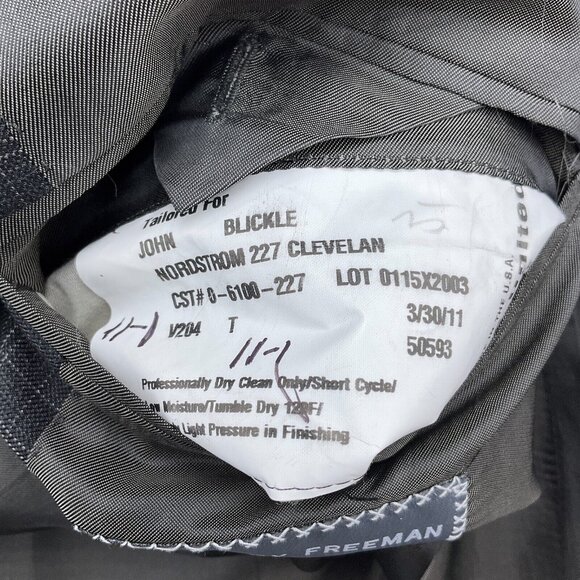 Hickey Freeman Blazer Men 44 Green Blue Windowpane Wool‎ Classic Jacket USA VTG - Picture 12 of 15